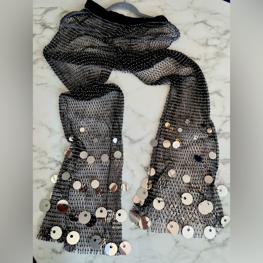 Disco mesh rhinestones pants with sequins
